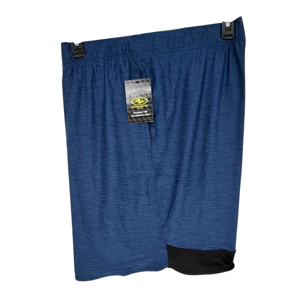 Athletic Works Knit Jersey Shorts Men 2XL 44-46 Blue Cove Heather Active Pockets